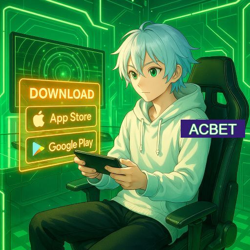 Imagem promocional do app oficial ACBET destacando a conveniência de jogar cassino online pelo celular ou navegador