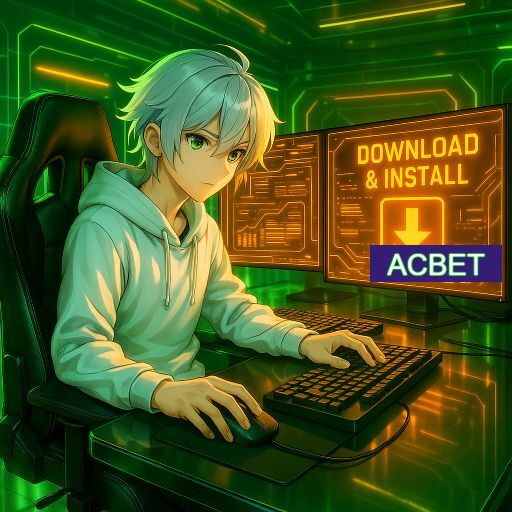 Imagem promocional do app oficial ACBET destacando a conveniência de jogar cassino online pelo celular ou navegador