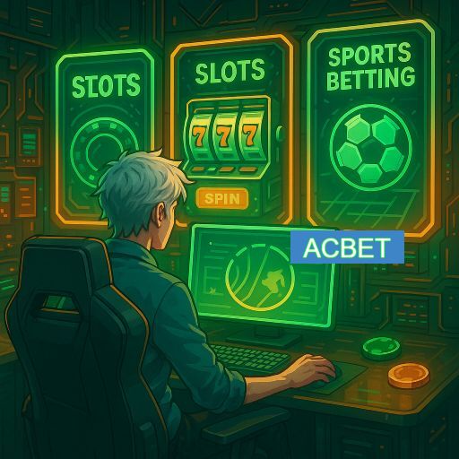 Imagem promocional do app oficial ACBET destacando a conveniência de jogar cassino online pelo celular ou navegador